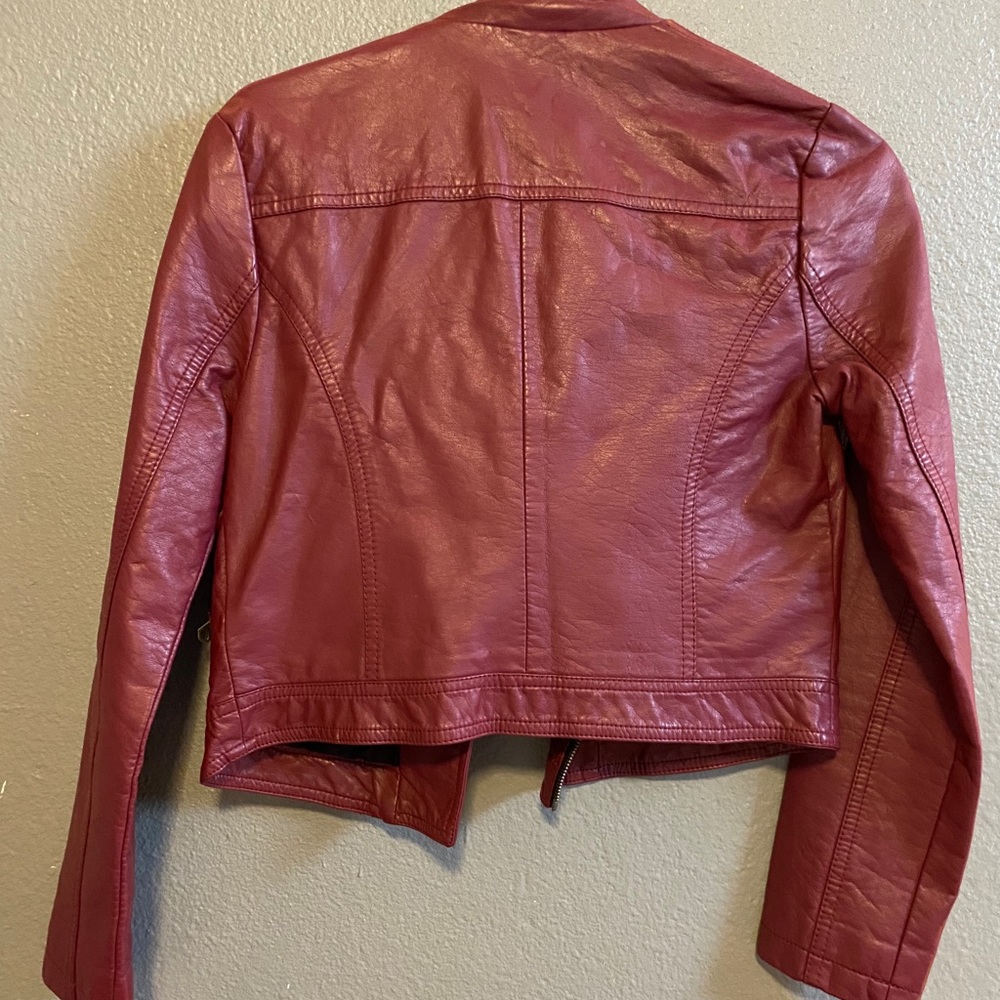 Red leather jacket
